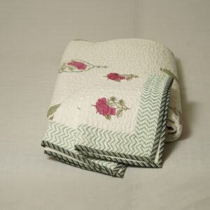 Quilted jaipur bedcover Vintage Rose
