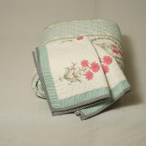 Quilted jaipur bedcover Pastel Rose