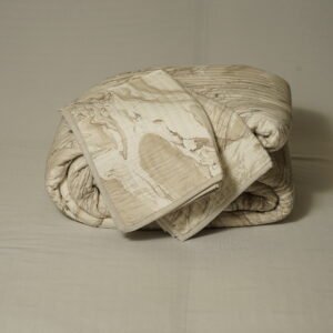Marble bed cover in pastel brown