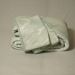 Marble bed cover in sea green